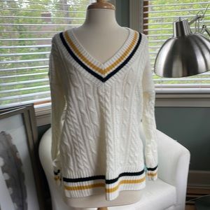 Knit Varsity Sweater- Oversized
